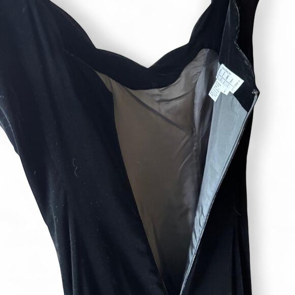 Anne Klein for Kenar Black Velvet Gown Size 4 Off Shoulder Evening Dress - Picture 5 of 8